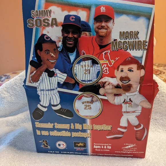 Mark McGwire Sammy Sosa Limited Edition Bean Bag Plush Doll Sports MLB*11" - Picture 3 of 4